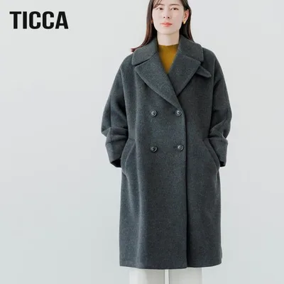 TICCA ティッカ テントコート TBFA-201 ウール アウター ダブル ロング 日本製 大人 ビッグシルエット 2026秋冬 ラッピング不可 一部予約
