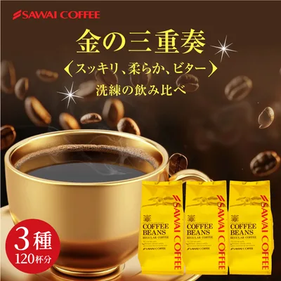 コーヒー 豆 1.2kg 珈琲 珈琲豆 金のスペシャリティ珈琲 3種 福袋 ソルブレンド オーロブレンド ビターブレンド 【TS】