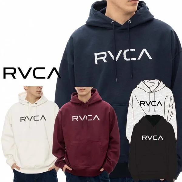 正規品 RVCA ルーカ メンズ 裏起毛 パーカー ビンテージ風 ひびわれプリント BE042-041 BIG RVCA HD プルオーバーパーカー BE042041 大きめ ゆったり ロゴ ルカ