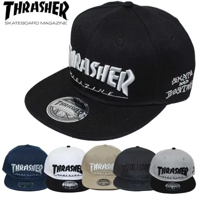Genuine Thrasher Flat Brim Cap THRASHER CAP THR-C03 MAG LOGO Polyester Serge Flat Brim CAP Adult Men's Flat Visor Baseball Cap