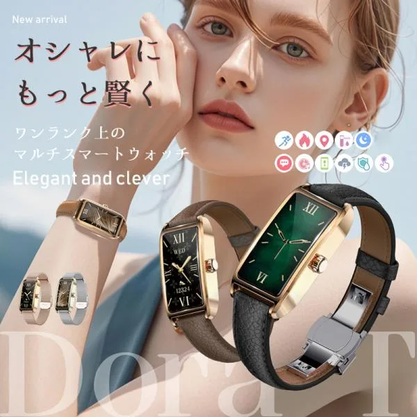 スマートウォッチ レディース 防水 女性 フルタッチスクリーン 心拍数 Line着信電話通知 iphone&Android対応 日本語説明書 /彼女/母の贈り物 最新 健康管理
