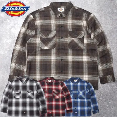 Dickies ディッキーズ #DC2049 長袖 チェック フランネルシャツメンズ 男性 トップス ネルシャツ ロングスリーブ チェック柄 カジュアル アメカジ デッキーズ 春