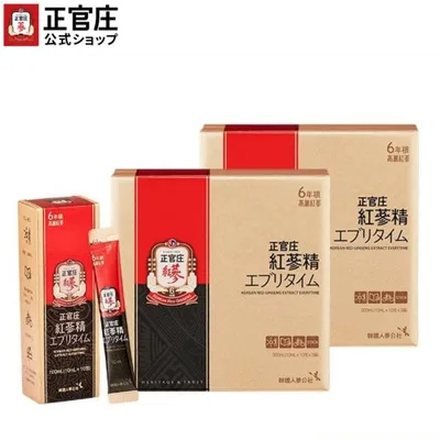 【正官庄 日本公式】紅参精エブリタイム 2箱 (10ml×60包)│正官庄(ジョンガンジャン) 6年根 高麗人参 エキス 100% 1包3000mg サプリ 朝鮮人参 紅参(ホンサム)