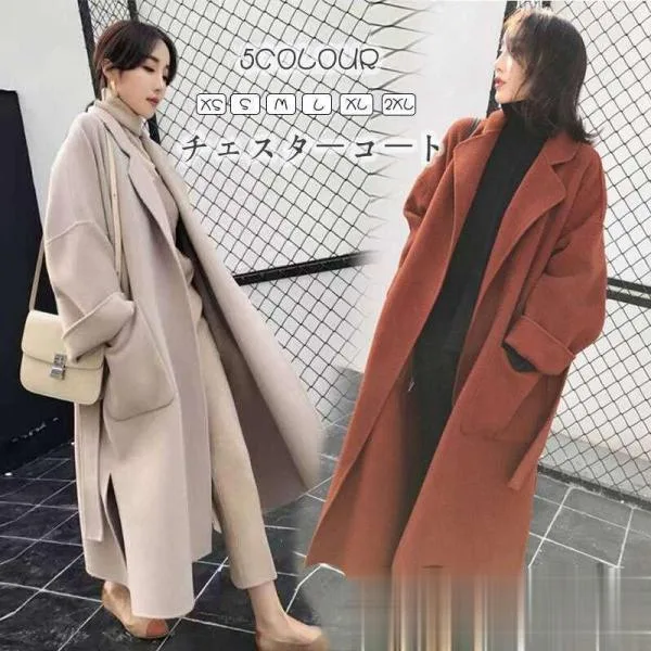 チェスターコート レディース ロングコート アウター レディース ジャケット ガウンコート 秋春冬 20代30代40代50代 ゆったり 着痩せ