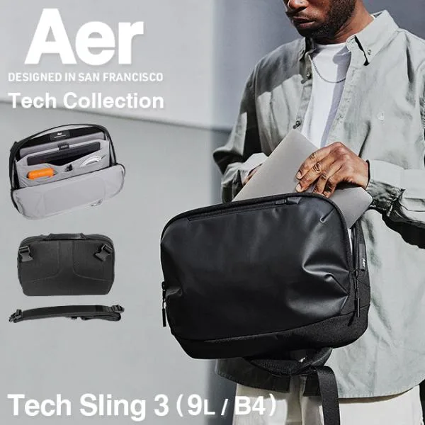 最大42% 8/22限定 Aer Tech Sling 3 ボディバッグ ショルダーバッグ メンズ ブランド 防水 エアー テックコレクション Tech Collection A4 9L AER-31017