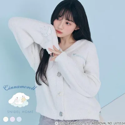 スナイデル シナモロール ルームウェア デザインボタンニットカーディガン パジャマ サンリオ SANRIO スナイデルホーム SNIDEL HOME Cinnamoroll