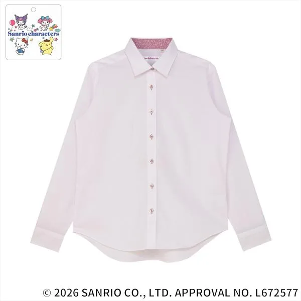 【サンリオキャラクターズ×TOKYO SHIRTS】 ワイド 長袖 形態安定 レディースシャツ