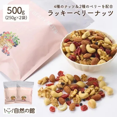 ミックスナッツ ラッキーベリーナッツ 250g×2 ナッツ くるみ カシューナ アーモンド クランベリー 爆買