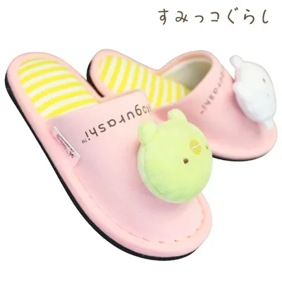 子供用 スリッパ すみっコぐらし 211523 キッズ ピンク 18〜20cm キャラクタースリッパ ニットスリッパ 室内履き 靴 すみっこぐらし しろくま ぺんぎん? San-x