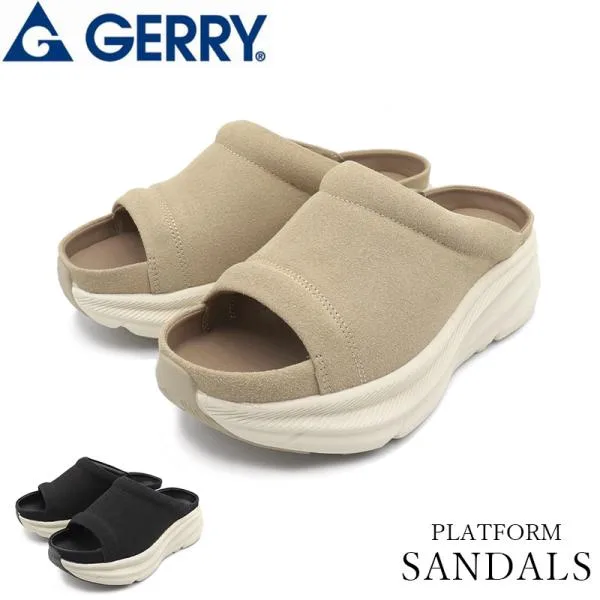 サンダル レディース リカバリー 軽量 スポーツサンダル 厚底 GERRY ジェリー シャワー 黒 爆買