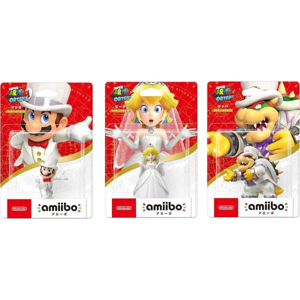 amiibo マリオ & amiibo ピーチ & amiibo クッパ ウェディングスタイル スーパーマリオシリーズ NVL-C-ABAT、NVL-C-ABAU、 NVL-C-ABAV
