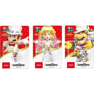 amiibo マリオ & amiibo ピーチ & amiibo クッパ ウェディングスタイル スーパーマリオシリーズ NVL-C-ABAT、NVL-C-ABAU、 NVL-C-ABAV