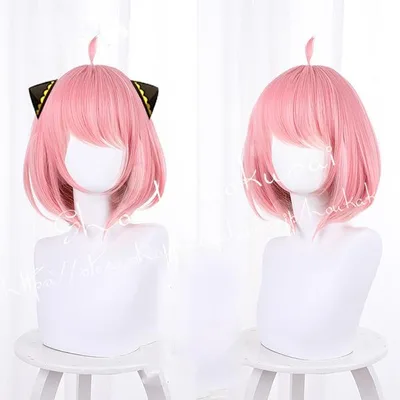 コスプレウィッグ SPY×FAMILY スパイファミリー風 アーニャ・フォージャー 被検体007 かつら WIG 耐熱 cosplay 仮装 変装 コスチューム