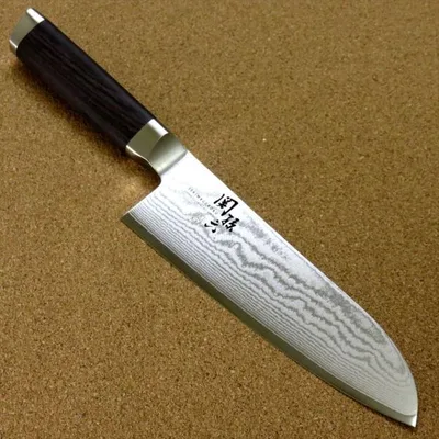 包丁 三徳包丁 16.5cm (165mm) 関の刃物 貝印 関孫六 ダマスカス 33層 ステンレス 両刃 万能包丁 日本製