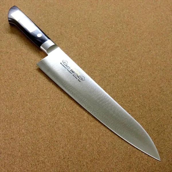 包丁 牛刀 24cm (240mm) 正広 関の刃物 MV鋼 モリブデン 口金 積層強化木 両刃 万能包丁 洋包丁 日本製