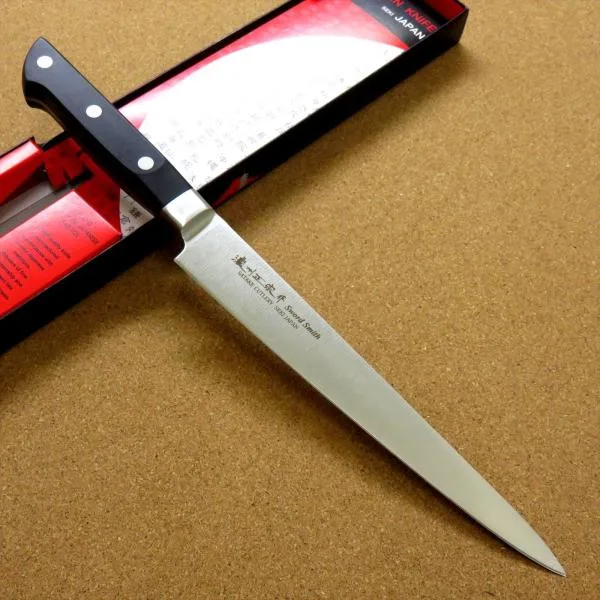 包丁 筋引包丁 21cm (210mm) 関の刃物 濃州正宗作 ステンレス刃物鋼 本通し 両刃 刺身包丁 日本製