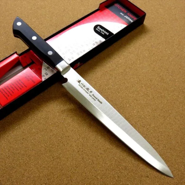 包丁 刺身包丁 20.5cm (205mm) 関の刃物 濃州正宗作 ステンレス鋼 本通し 片刃 右利き 柳葉包丁 日本製