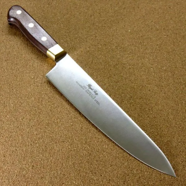 包丁 牛刀 20cm (200mm) 関の刃物 Proline ステンレス 真鍮口金 両刃 万能包丁 肉切り 日本製 在庫処分