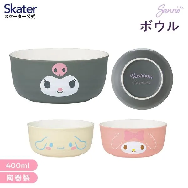 Skater Bowl 400ml Ceramic Tableware Bowl Plate Meal Cute Skater CHBW2 Cinnamoroll My Melody Kuromi Sanrio Girls Women's