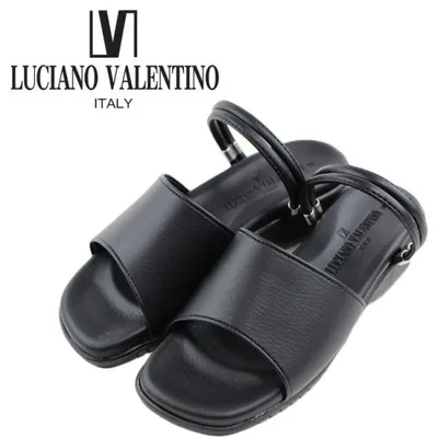 日本製 LUCIANO VALENTINO ITALY 2way ルチアーノ バレンチノ コンフォートサンダル レディース ストラップ 黒 オフィスサンダル 5745