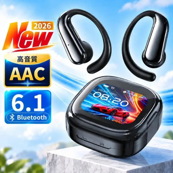 ワイヤレスイヤホン イヤホン 耳掛け Bluetooth6.1 ENC ノイズキャンセリング 自動ペアリング IPX7防水 AAC対応 50H連続再生