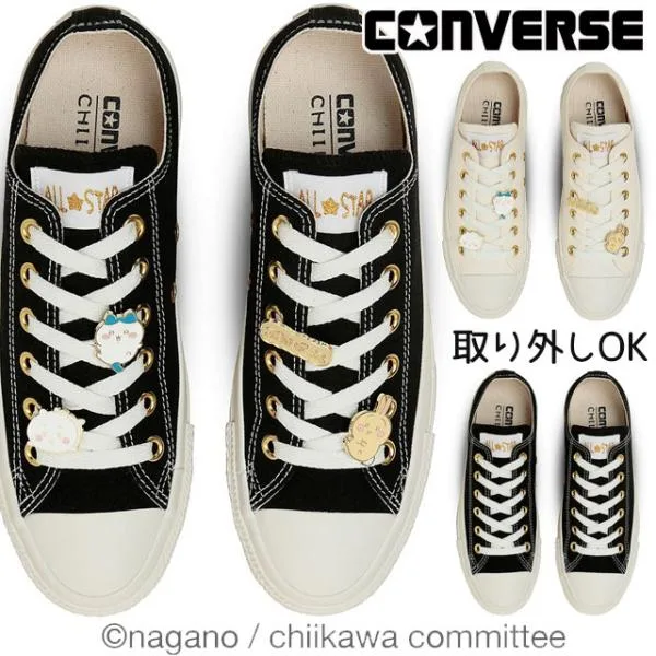 コンバース オールスター GD OX ちいかわ コラボモデル スニーカー レディース ハチワレ うさぎ メンズ ローカット メタルチャーム 2WAY 白