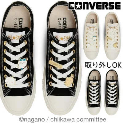 コンバース オールスター GD OX ちいかわ コラボモデル スニーカー レディース ハチワレ うさぎ メンズ ローカット メタルチャーム 2WAY 白
