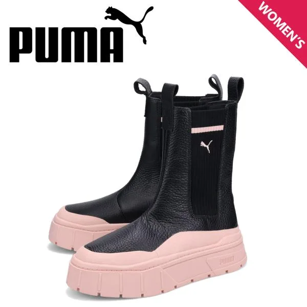 PUMA プーマ サイドゴアブーツ レディース 厚底 チェルシーブーツ メイズ スタック カジュアル 386742-03