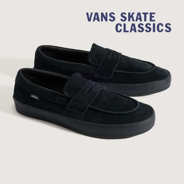 お一人様1点限り 毎日発送 バンズ スケート ローファー VANS SKATE LOAFER ヴァンズ スニーカー ユニセックス SKATEBOARDING 黒 スエード VN000VA6BKA