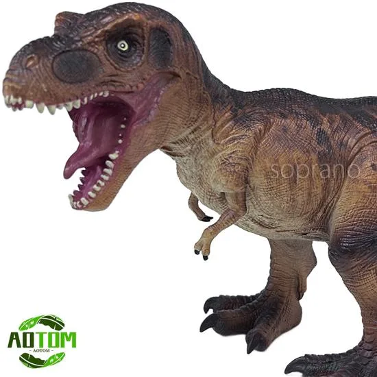 アオトモ 恐竜フィギュア ビニールモデル ティラノサウルス 茶 FK ビックサイズ ソフビ ダイナソー