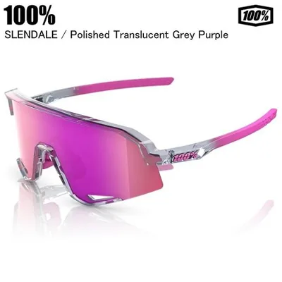 100% ワンハンドレッド SLENDALE スレンデール Polished Translucent Grey Purple 60057-00005 100%サングラス 野球 ロード 自転車ST