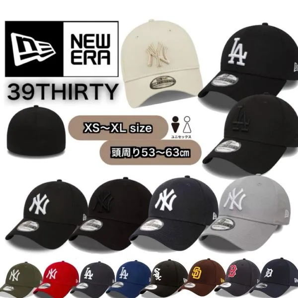 ニューエラ NEWERA キャップ 帽子 野球帽 39THIRTY サーティーナインサーティー 3930 ヤンキース ドジャース ベースボールキャップ ストレッチフィット MLB