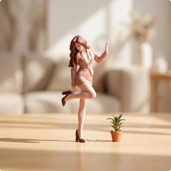 1/18 スケールフィギュア リアル造形 ジオラマ用人形 精密 塗装済み完成品フィギュア コンパクト 立ち少女人形 スタイリッシュ モデラー用 ディスプレイケース用