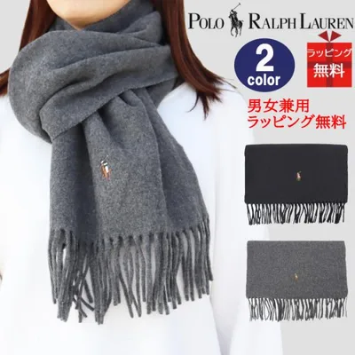 並行輸入品 ポロ ラルフローレン マフラー PC1047 幅広 ポニー刺繍 ウール ポニー マフラー スタイリッシュ 男女兼用 POLO RALPH LAUREN ab-514100