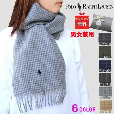 並行輸入品 ポロ ラルフローレン マフラー PC0743 PC0945 格子柄 リバーシブル ポニー刺繍 ウール POLO RALPH LAUREN ag-879500