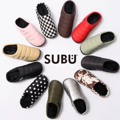 SUBU 2026モデル スブ サンダル おしゃれ 外履き スリッパ 起毛 暖かい 防寒 ダウンサンダル キルティング 撥水 冬 靴 爆買 イベント