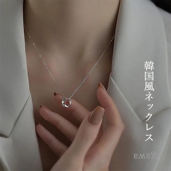 ネックレス ペンダント ロングチェーン レディースアクセサリー リング仕様 韓国風 シンプル アクセサリー