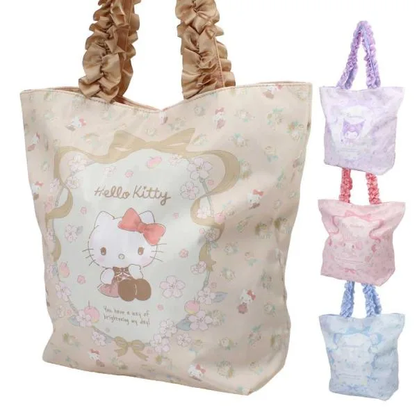 サンリオ フリルトートバッグ お弁当入れ シナモロール クロミ マイメロディ キティ かわいい トートバッグ フリル