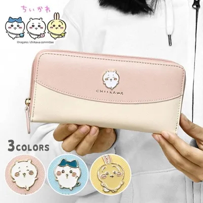 ちいかわ グッズ 財布 ハチワレ うさぎ 財布 レディース 長財布 かぶせ レディース おしゃれ メタル ラウンドファスナー ちいかわグッズ キャラクター 大人