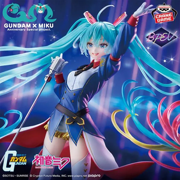 ガンダム45周年×初音ミク フィギュア BANPRESTO EVOLVE GUNDAM Collaboration ミク ガンプラ風 21cm プライズ