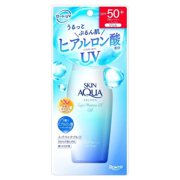 日焼け止め SKIN AQUA スーパーモイスチャーUVジェル ヒアルロン酸配合UV、スーッと密着ジェル、SPF 110g