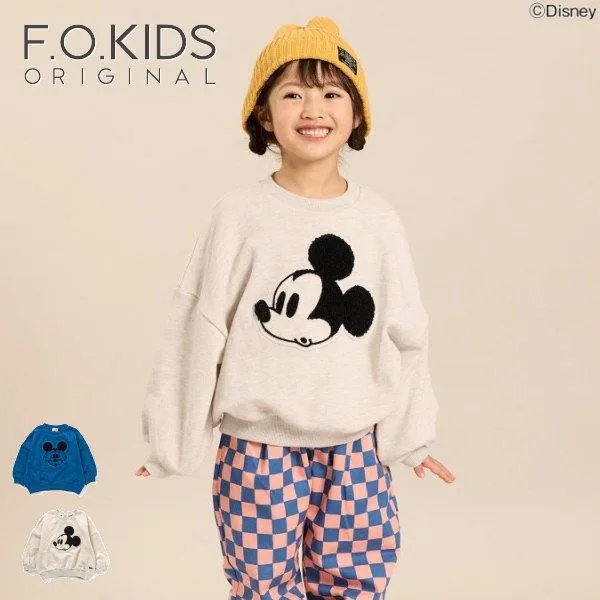 【セール/10%OFF】26'秋冬新作 F.O.KIDS エフオーキッズ ディズニーミッキーサガラトレーナー R411036 長袖 長そで 男の子 女の子 ベビー キッズ 子ども服