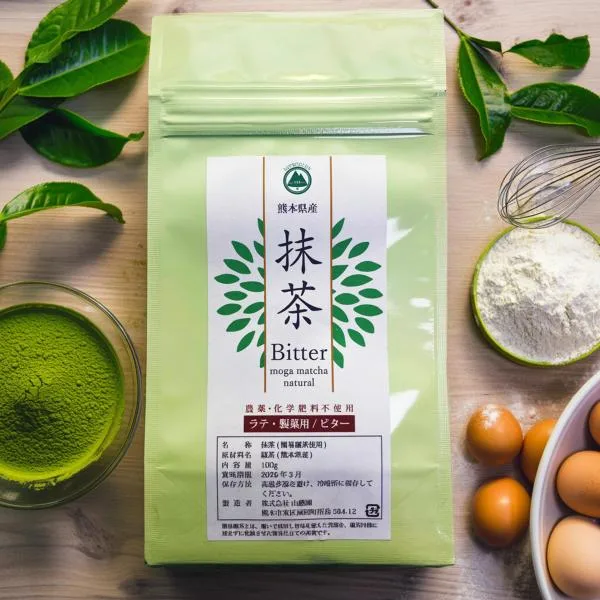 熊本 moga 抹茶 パウダー 粉末 100g 無農薬 (農薬不使用) ビタータイプ matcha powder ポイント利用