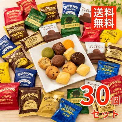 不二家 カントリーマアム 10種 30枚 詰め合わせ 個包装 お菓子 焼き菓子 ポイント消化 ばらまき 差し入れ ギフト