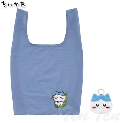 ちいかわ エコバッグ入りおかおマスコット ハチワレ 【即納品】 マスコット バッグ 公式 グッズ ハチワレ うざぎ モモンガ ラッコ 古本屋