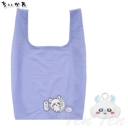 ちいかわ エコバッグ入りおかおマスコット モモンガ 【即納品】 マスコット バッグ 公式 グッズ ハチワレ うざぎ モモンガ ラッコ 古本屋