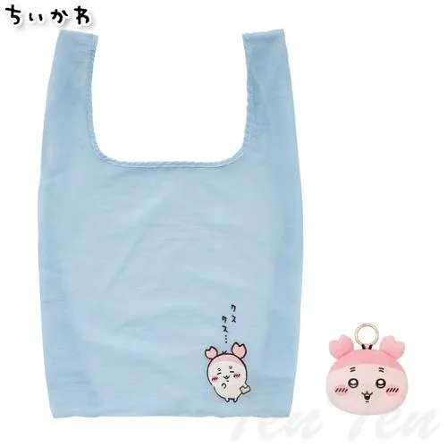 ちいかわ エコバッグ入りおかおマスコット 古本屋 【即納品】 マスコット バッグ 公式 グッズ ハチワレ うざぎ モモンガ ラッコ 古本屋