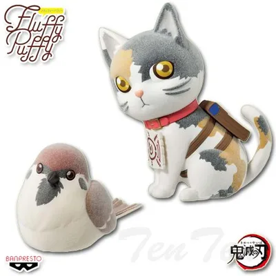 鬼滅の刃 Fluffy Puffy チュン太郎&茶々丸 全2種セット 【新品・未開封】 きめつのやいば プライズ フィギュア
