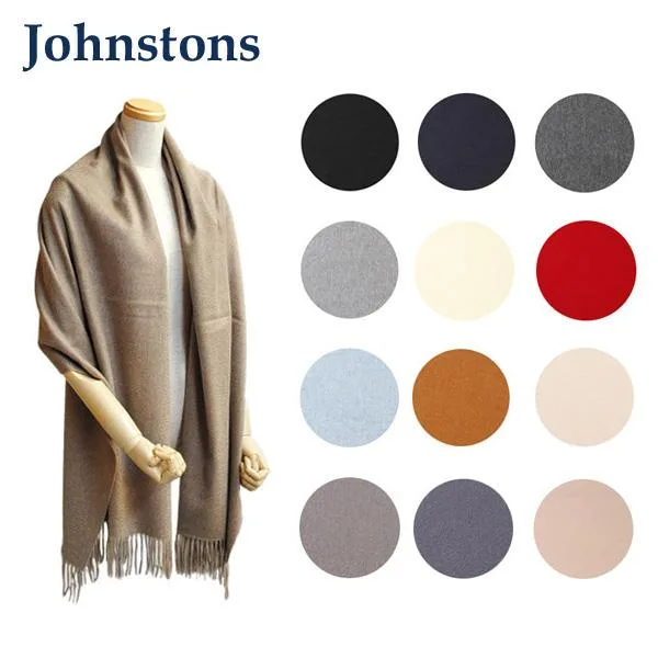 Johnstons ジョンストンズ 大判 ストール マフラー WA000056 ソリッドストール カシミア 100% メンズ レディース