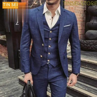 3点セット セットアップ メンズ スーツ フォーマル 二つボタン スリム テーラード ビジネススーツ スラックス 通勤 結婚式 紳士服